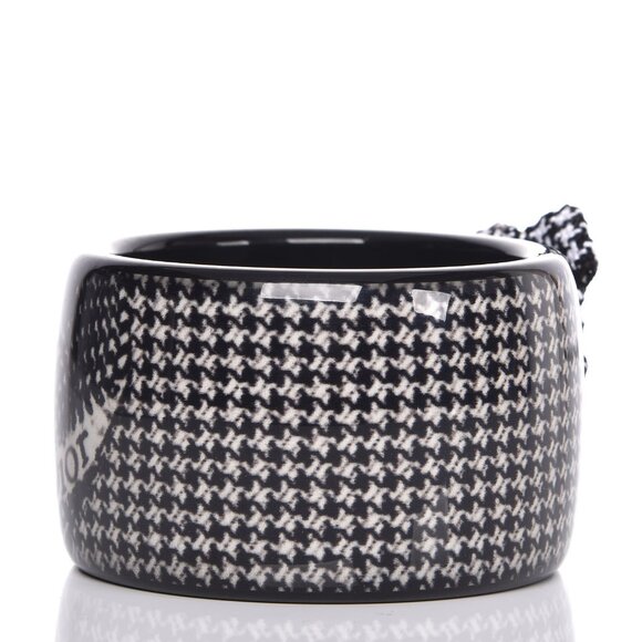 Authentic DIOR Vintage Houndstooth Resin Bangle Bracelet with Box - Picture 4 of 15